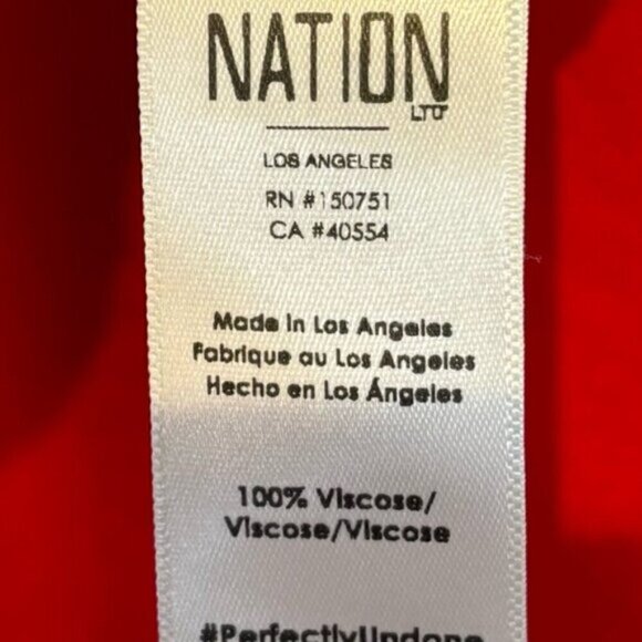 Nation LTD Campari Red Sateen Slip Dress Small - Picture 8 of 8